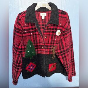 VTG Talbots Red and Black Plaid Jacket